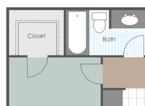 One Bedroom One Bathroom (With Den)